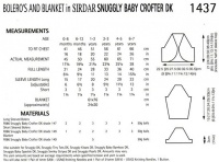 Knitting Pattern - Sirdar 1437 - Snuggly Baby Crofter DK - Boleros & Blanket